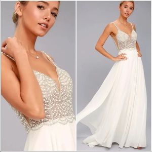True Love White Beaded Wedding Dress Size 2